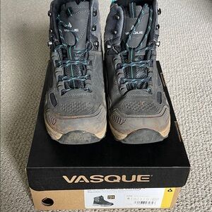 Vasque Black Boots with Teal Highlights